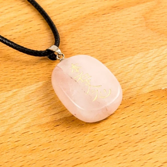 Women's gold-plated necklaces-Reiki Healing Crystal Necklace