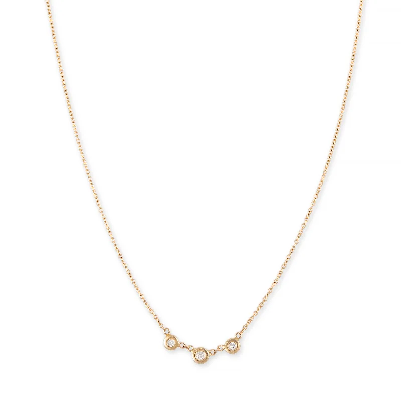 Women's pearl necklaces-3 DIAMOND EMILY NECKLACE