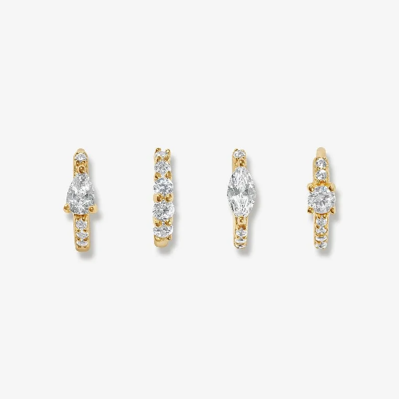 Women's graduation rings-Aspen huggie earring set