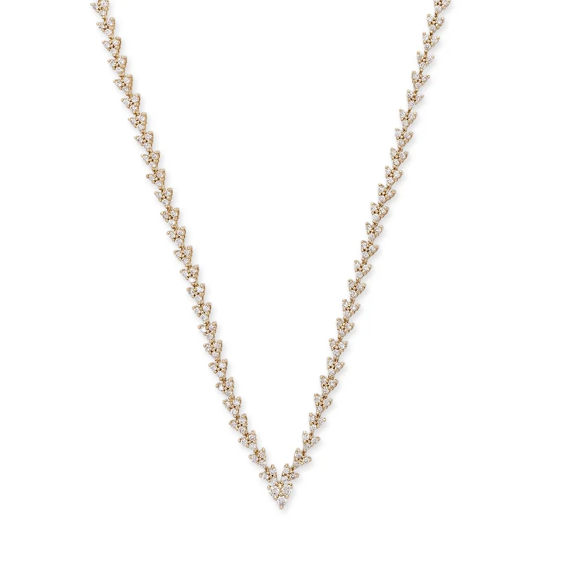 Women's charm necklaces-DIAMOND LIZETTE V NECKLACE