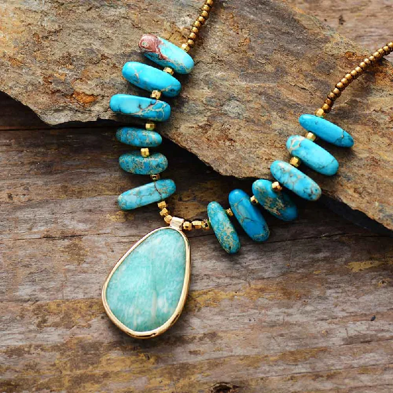 Women's emerald necklaces-Ocean Of Opportunity Amazonite Necklace