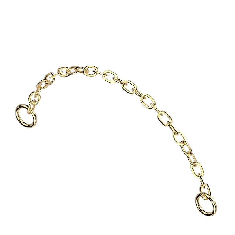 Women's bohemian rings-Titanium Gold Chain for Hinged Segment Ring - CHAIN05A