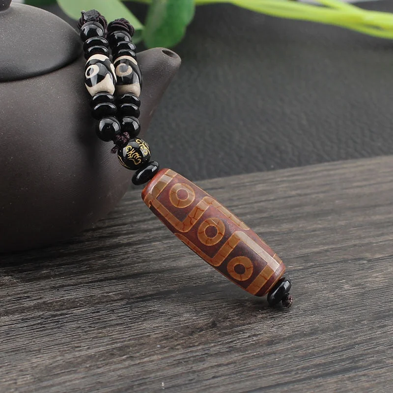 Women's layered necklaces-Tibetan Dzi Karma Necklace