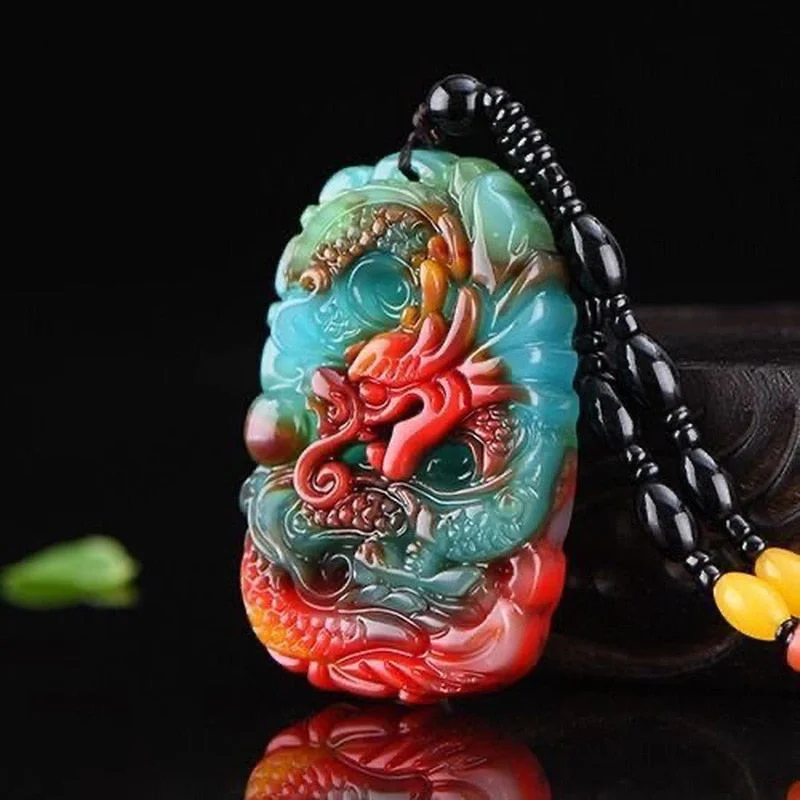 Women's everyday necklaces-Natural Jade Dragon Necklace