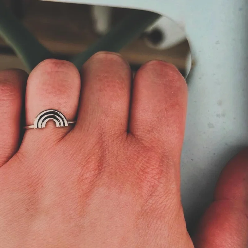 Women's platinum rings-Little Rainbow Ring // Made to Order