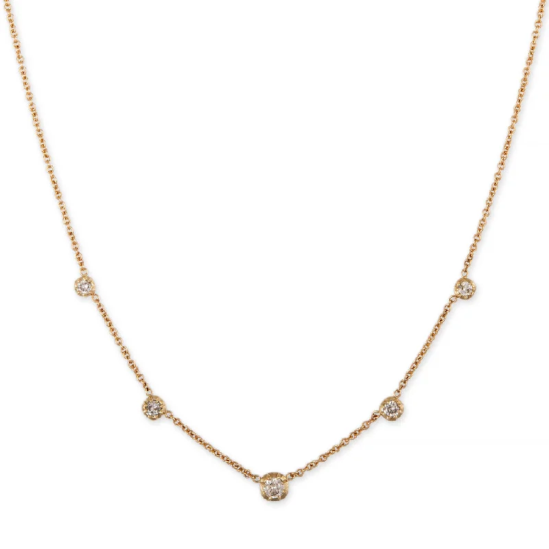 Women's holiday necklaces-5 GRADUATED SOPHIA DIAMOND NECKLACE