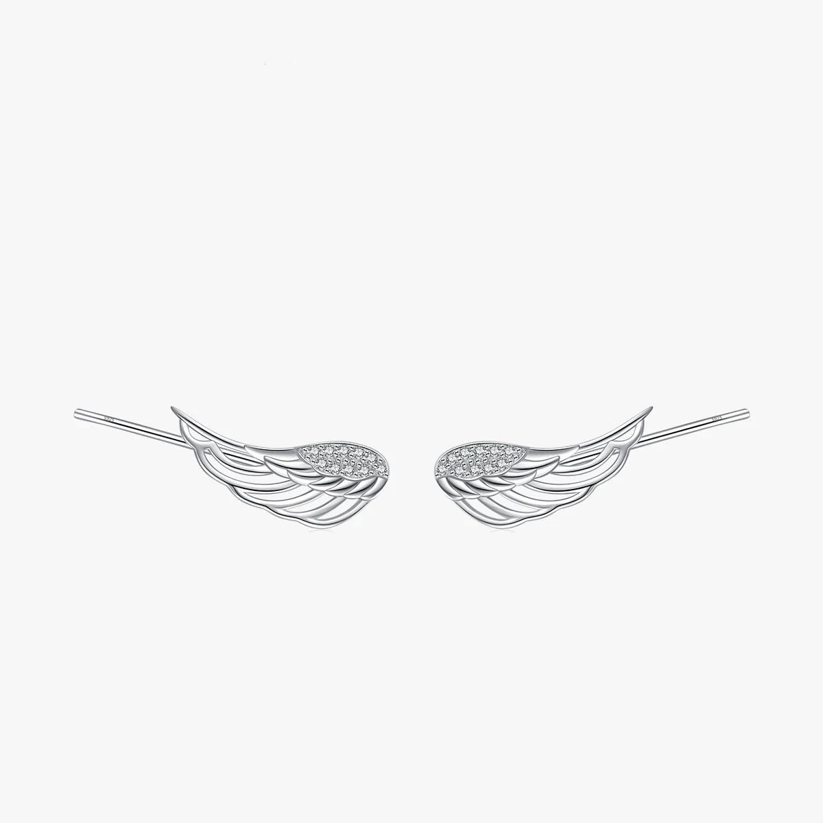 Women's Buddha earrings-Celestial Angel Wings Stud Earrings