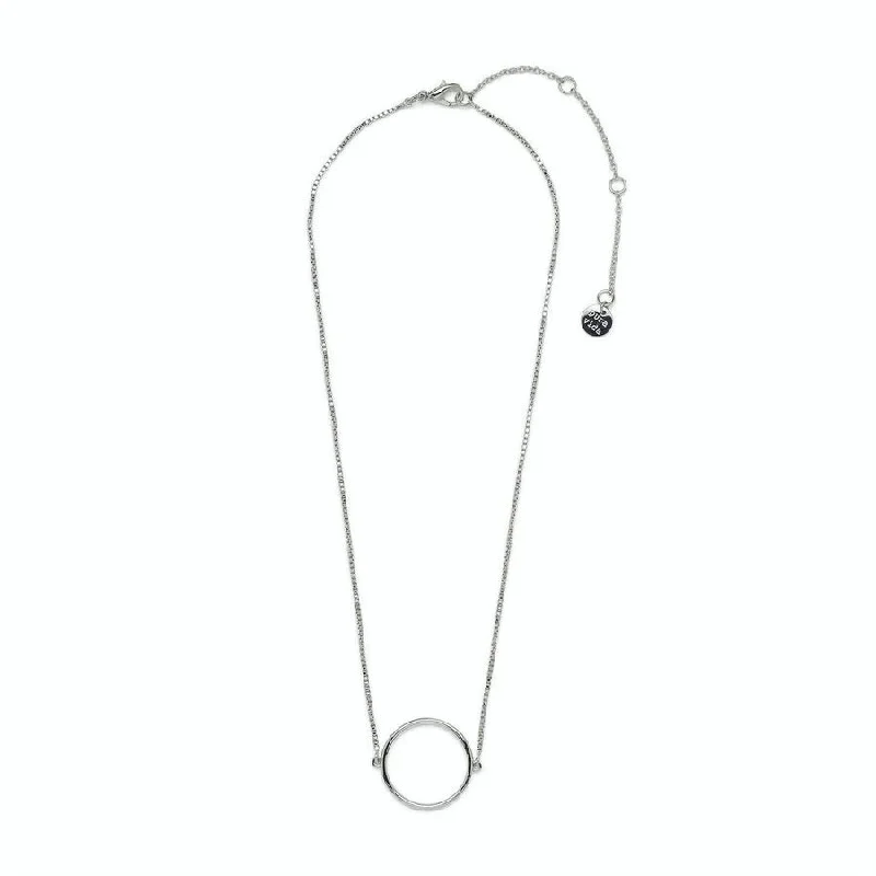 Women's seasonal necklaces-PuraVida, Circle Choker Necklace , Silver