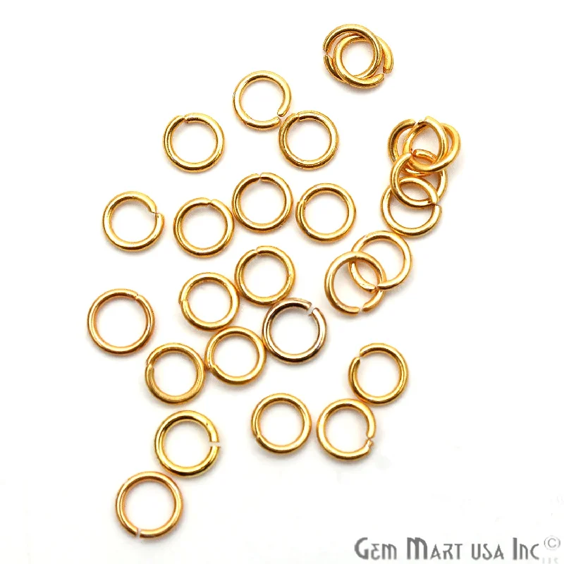 Women's personalized rings-10pc Lot Open Jump Rings 6mm Gold Plated Finding Jewelry Charm