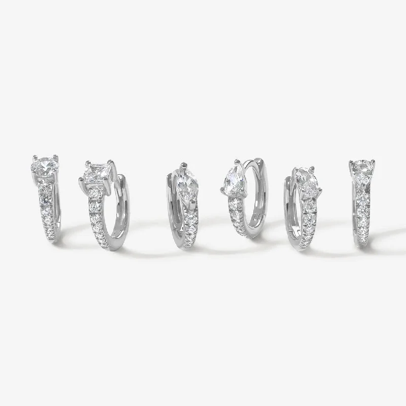 Women's elegant rings-Prince 6-piece huggie earring set