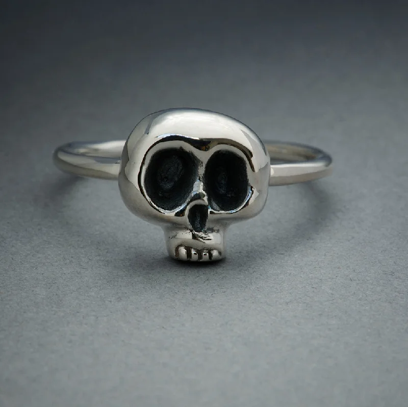 Women's personalized rings-Lil Skull Ring