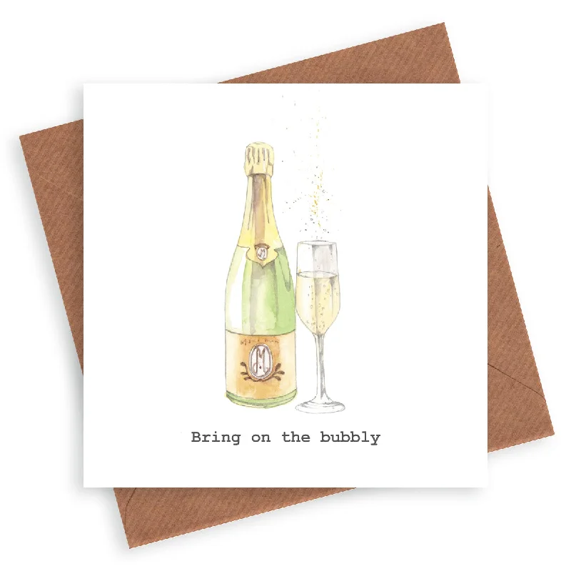 Women's vintage rings-Bring on the bubbly Greeting Card