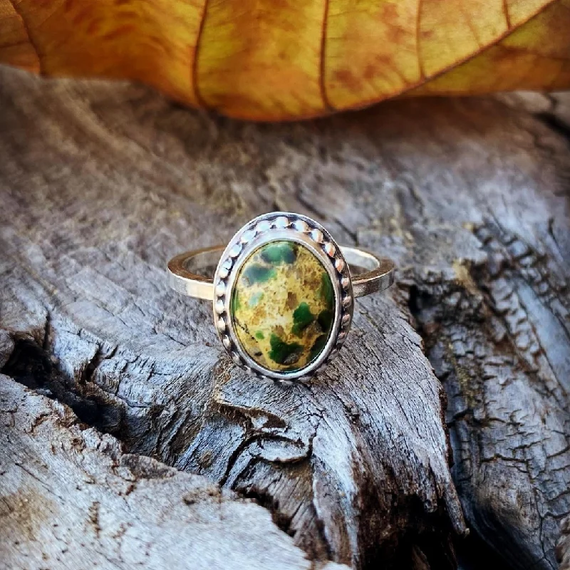 Women's Buddha rings-Sonoran Mountain Turquoise Ring // Size 8