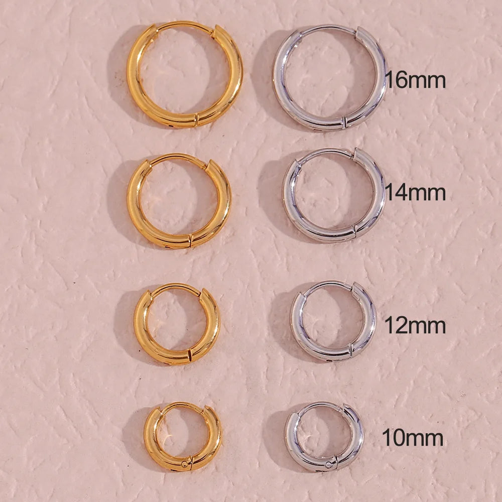 Minimalist women's earrings-Everyday Basics Hoop Earrings: Tarnish-Free Elegance in Every Size