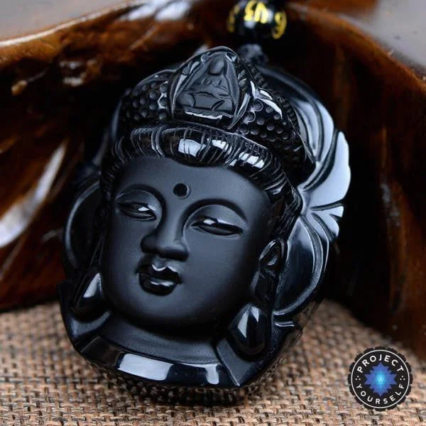 Women's DNA necklaces-Buddha’s Protection Obsidian Necklace