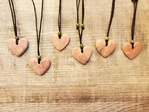 Women's silver-plated necklaces-Rhodonite Heart Necklaces- made in Jade City