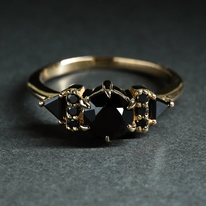 Women's modern rings-Black Diamond Siouxsie Ring