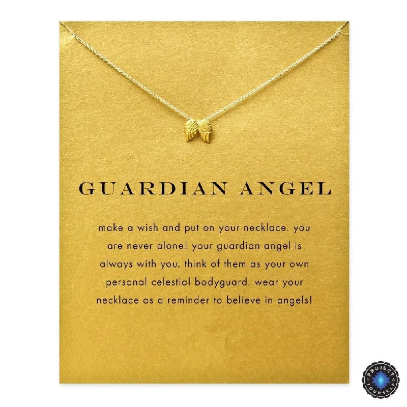 Women's gold-plated necklaces-Exquisite Guardian Angel Wings Necklace