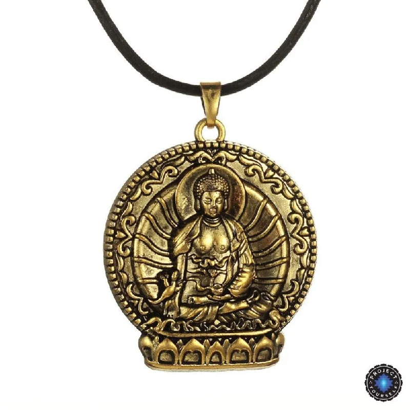 Women's elegant necklaces-Antique Bronze Buddha Pendant Necklace