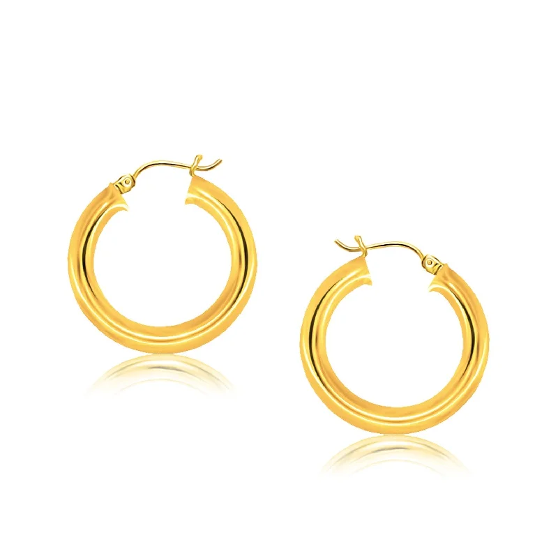 Women's Mother's Day earrings-14k Yellow Gold Polished Hoop Earrings (5x30 mm)