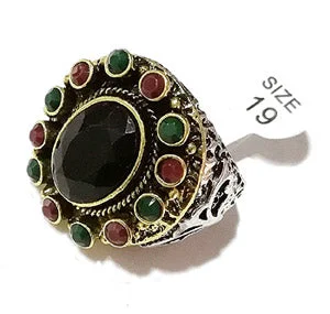 Women's handmade artisan rings-Fashion High Quality gemstone inlay ring Party wear