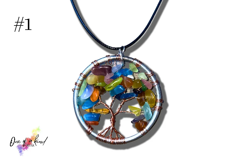 Women's diamond necklaces-Crystal Tree Necklaces