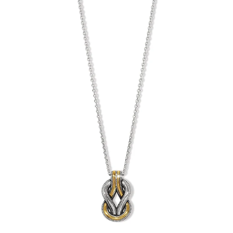 Women's short necklaces-Interlok Harmony Two Tone Necklace