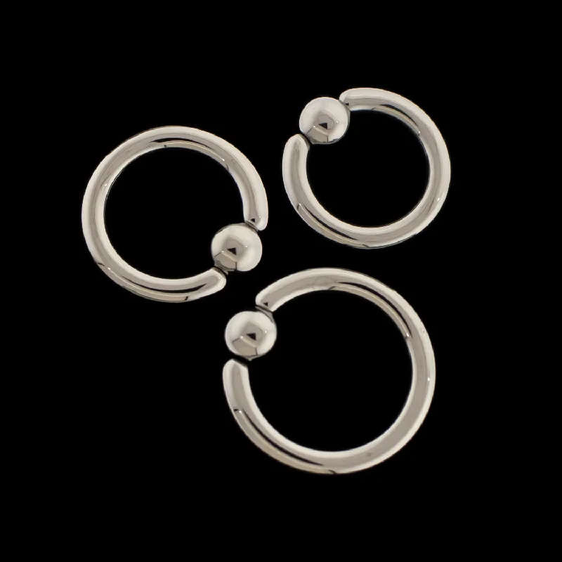 Women's silver-plated rings-10G Captive Bead Rings