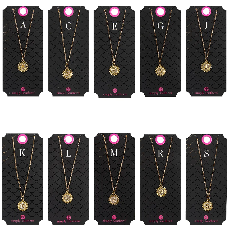 Women's modern design necklaces-Simply Southern Initial Necklaces - Sparkle