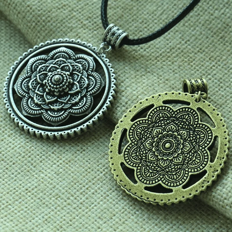 Women's cross necklaces-3D Lotus Mandala Necklace