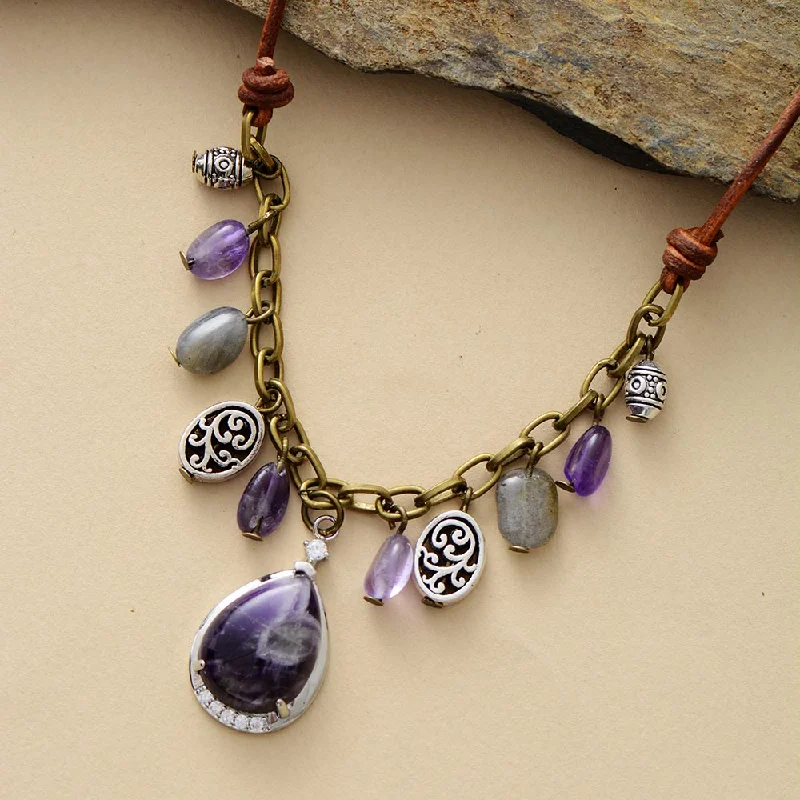 Women's mother-daughter necklaces-Athena’s Clarity Amethyst Necklace