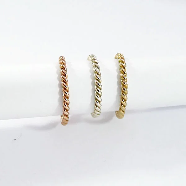 Women's gift rings-Solid Gold Fine Twist Ring by Joy Everley