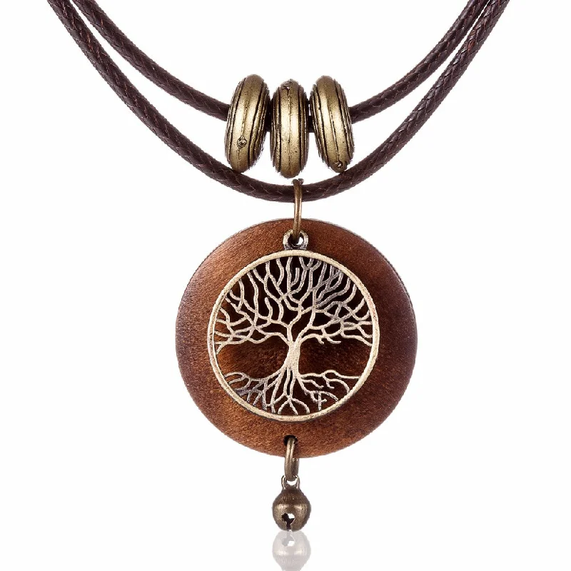 Women's elegant necklaces-Vintage Tree of Life Layered Necklace