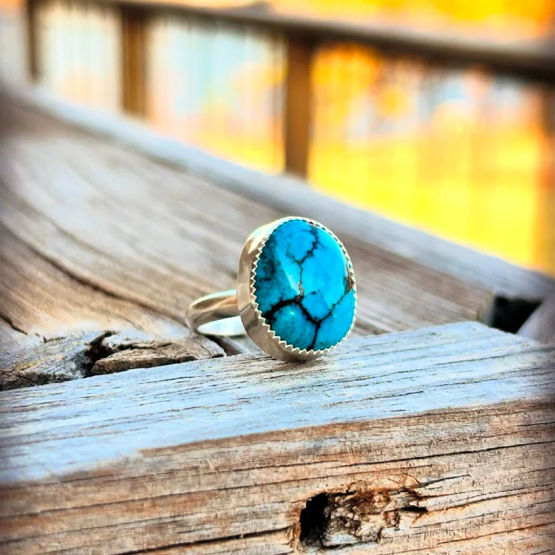 Women's crystal rings-Turquoise Ring // Size 6.75 // Ready to Ship