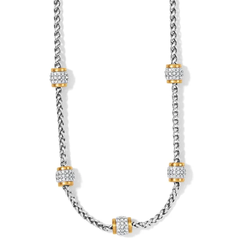 Women's Mother's Day necklaces-Meridian Petite Short Necklace-Silver/Gold