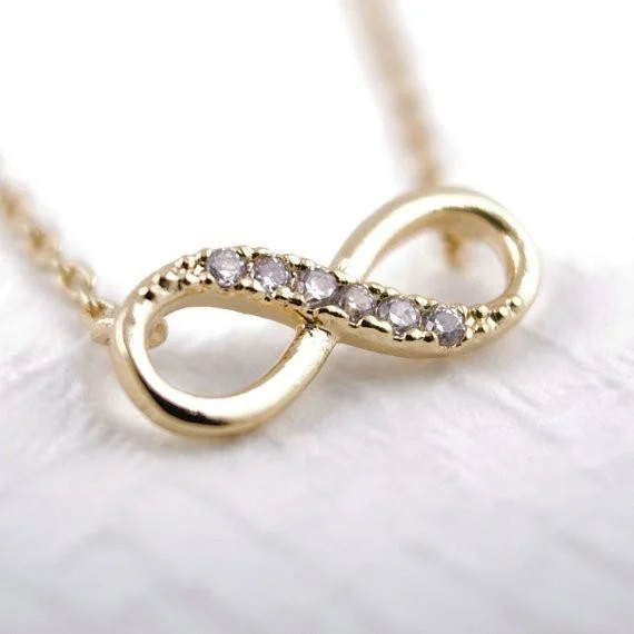 Modern women's necklaces-Sparkling Infinity Necklace