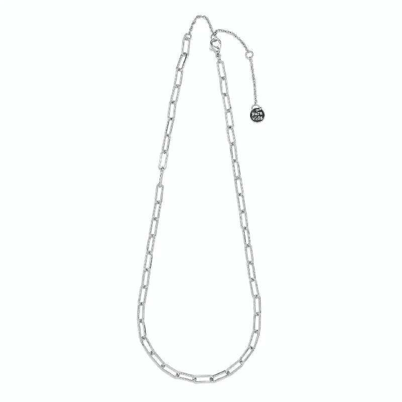 Women's star necklaces-PuraVida, Simple Paperclip Necklace, Silver