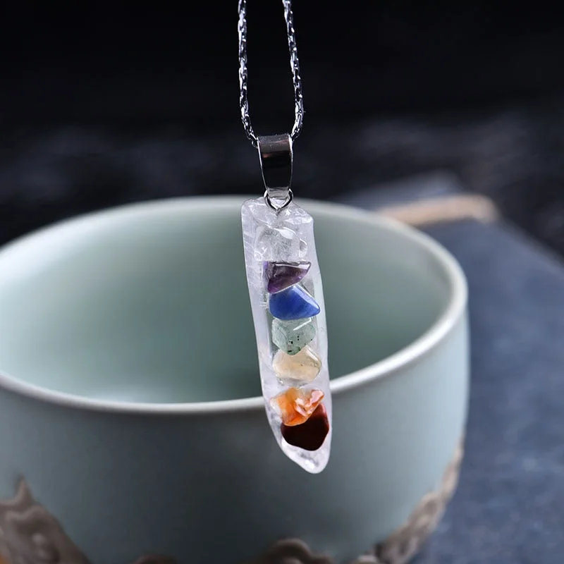 Women's layered necklaces-Healing Seven Chakra Crystals Necklace