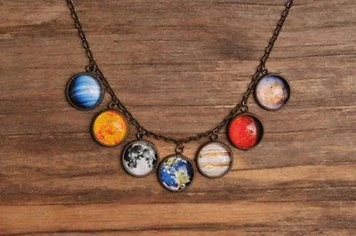 Women's layered necklaces-Brass Galaxy Jewelry with Antique Flair