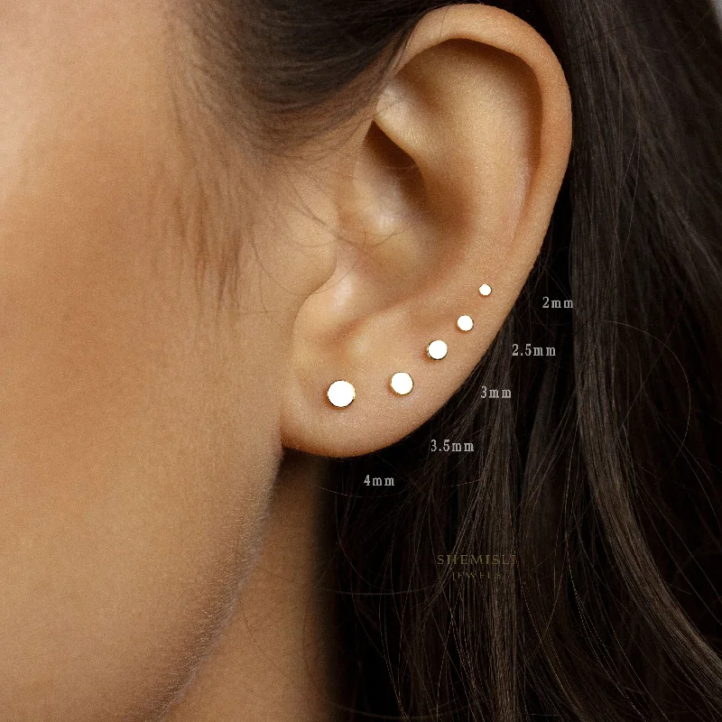 Women's Mother's Day earrings-Tiny Disc Rose Threadless Flat Back Earrings, Nose Stud, 20,18,16ga, 5-10mm, Surgical Steel, SHEMISLI SS539, SS540, SS541, SS542, SS543