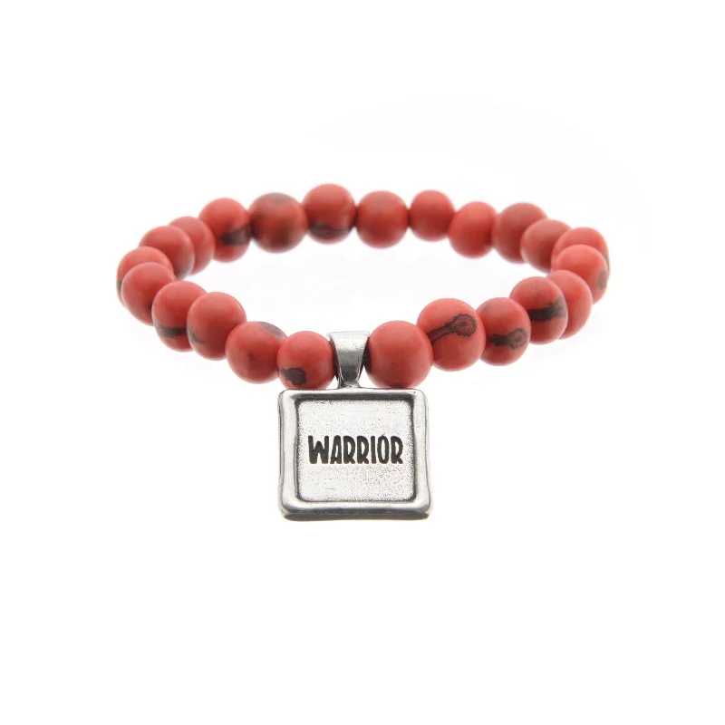 Women's custom engraving bangles-Acai Seeds of Life Bracelet with Wax Seal - Tiger Red Beads