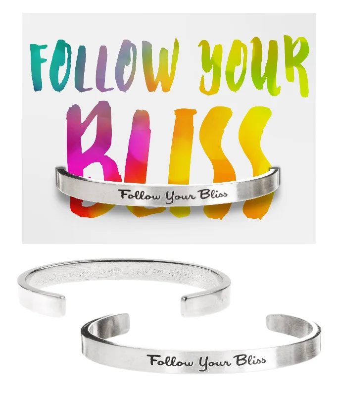 Handmade women's bangles-Follow Your Bliss Quotable Cuff Bracelet