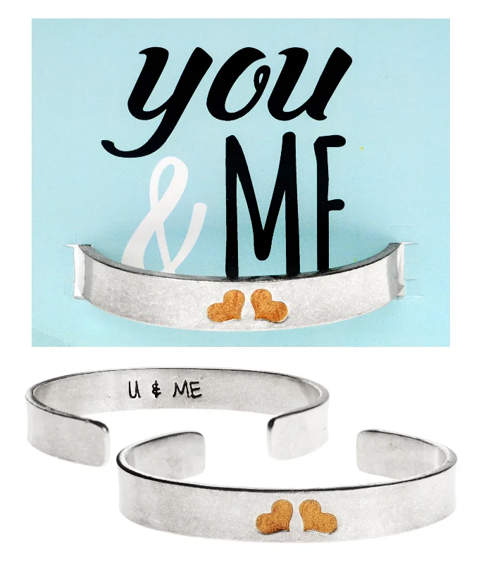 Women's healing crystal bangles-U & Me Quotable Cuff Bracelet