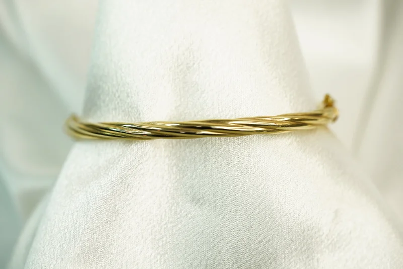 Women's DNA bangles-14k Twist Bangle Bracelet