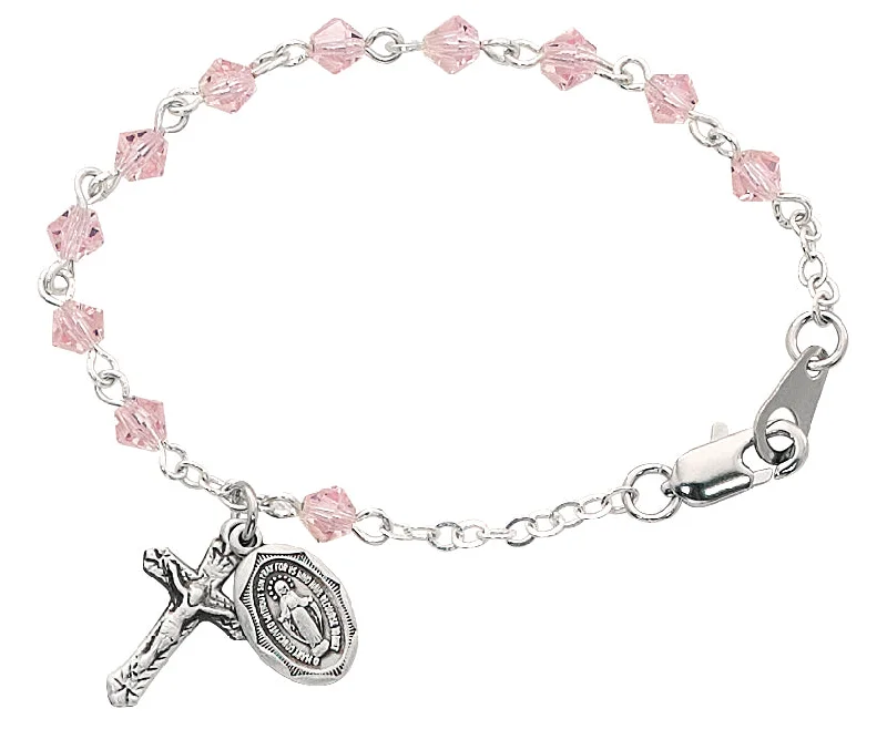 Women's celestial bangles-5 1/2in Pink Crystal Baby Bracelet - BR121D