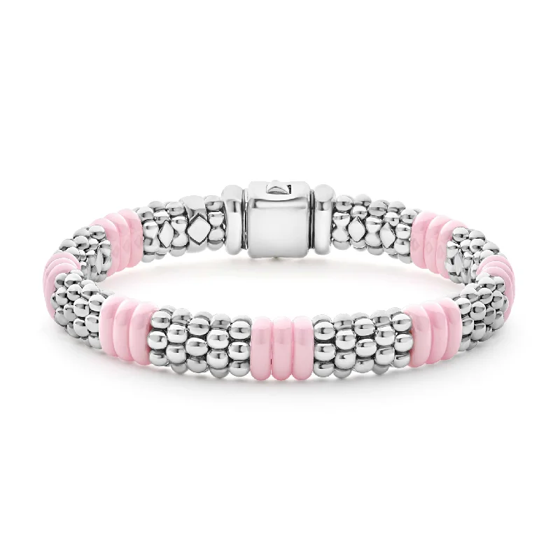 Women's sustainable bangles-Pink Caviar Pink Ceramic Caviar Beaded Bracelet | 9mm