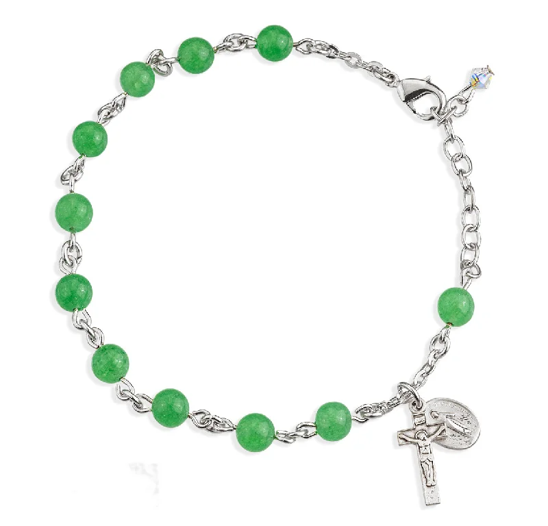 Women's ruby bangles-Genuine Aventurine Round Rosary Bracelet - BR7600AV