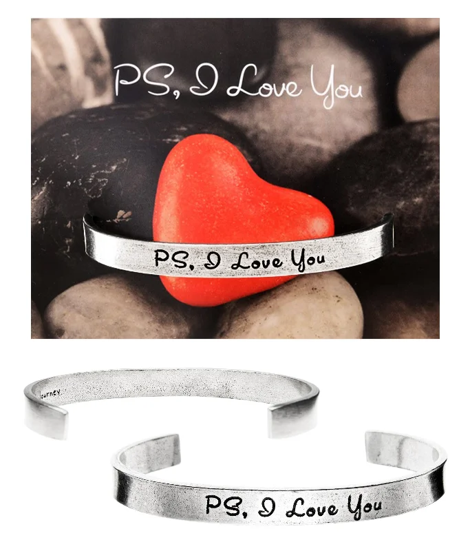 Women's exclusive bangles-PS, I Love You Quotable Cuff Bracelet