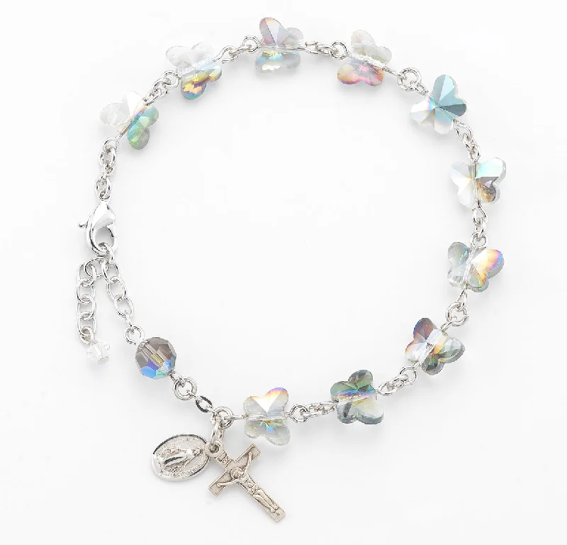 Women's star bangles-Vitriol Butterfly Rosary Bracelet - BR7111VT