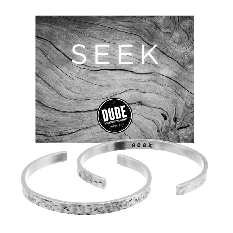 Women's charm bracelets-Seek DUDE Cuff Bracelet | DUDE Collection